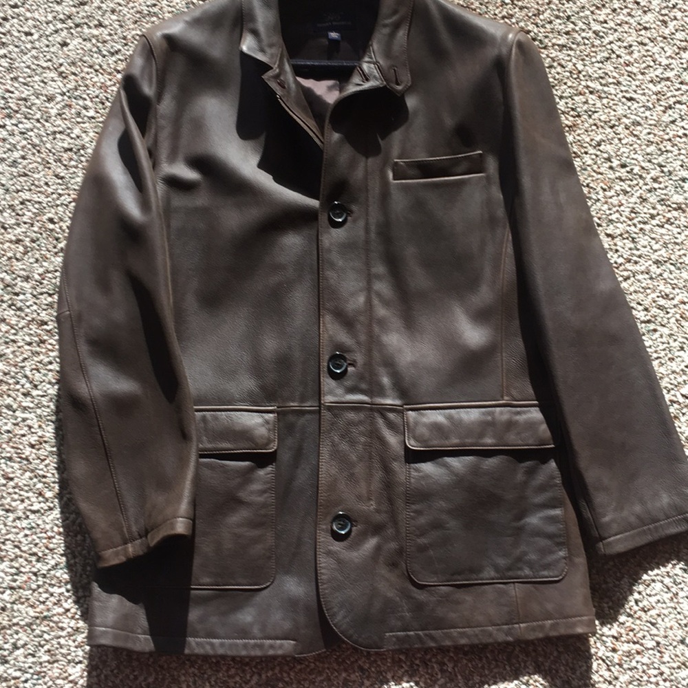 Brooks brothers leather jacket